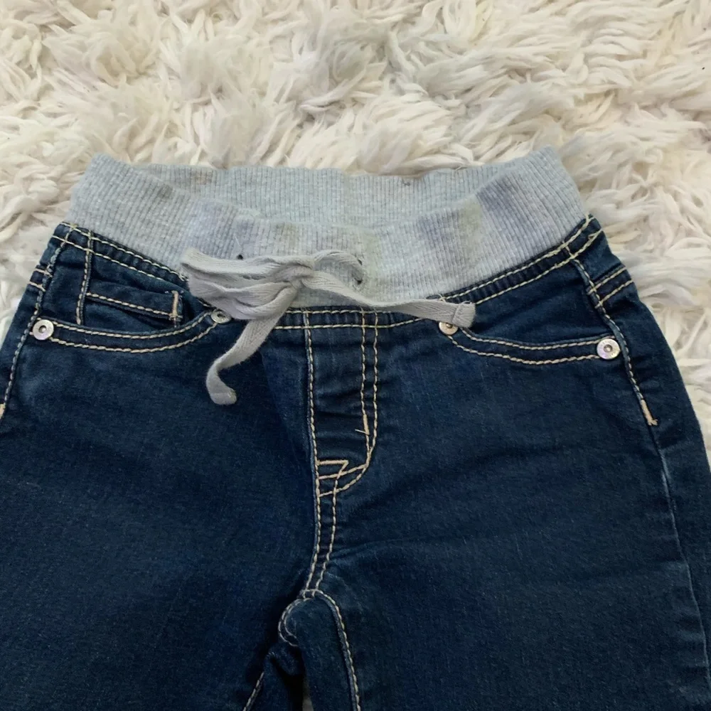 Justice girls skinny blue jeans elastic waistband Size 6